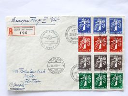R-Brief 1939, SWISSAIR Europaflug WEST,  Landi-Marken d/f/i