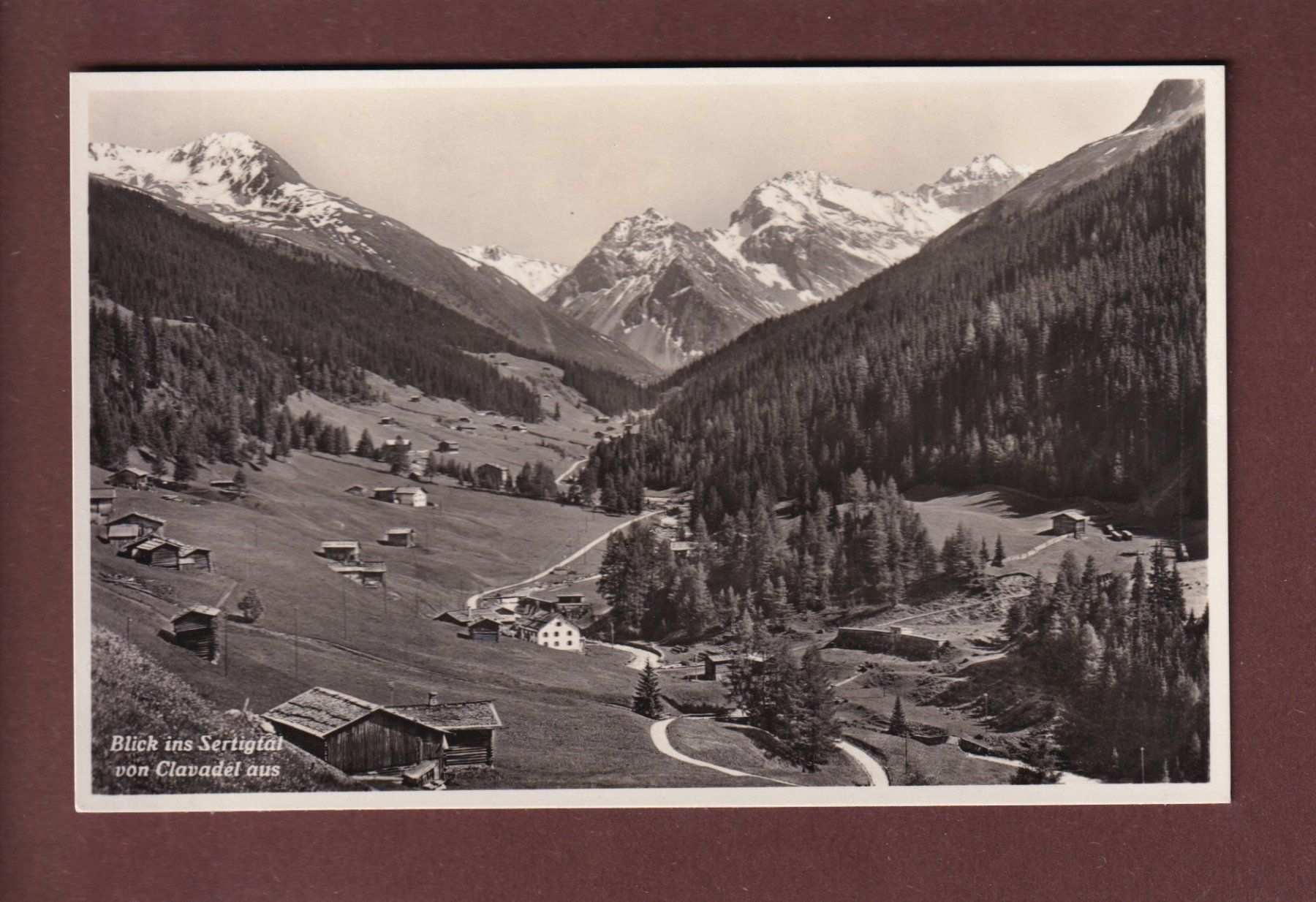 Cartoline postali: DAVOS-CLAVADEL - Blick ins Sertigtal – Usato da Pully venduto da nicecards