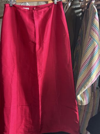 Laura Ashley Red Silk Skirt