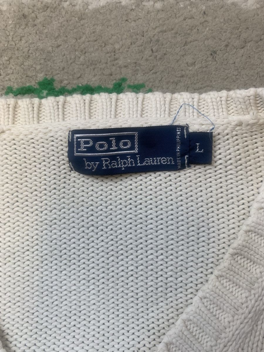 Ralph Lauren Maglioni & Felpe: Polo Ralph Lauren Baumwollpullover, weiss, Size L – Usato da Münchenstein venduto da Alpinevintage 1