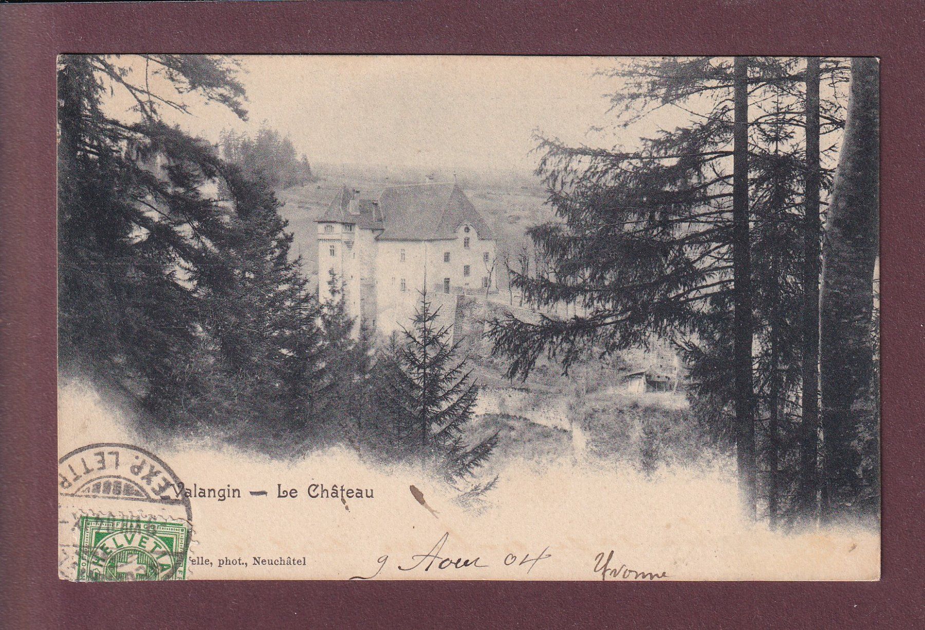 Ansichtskarten: VALANGIN - Château - 1904 – Gebraucht aus Pully von nicecards