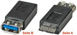 Roline Gender Changer USB-3.0 Typ-A_zu_microB BU/ST schwarz