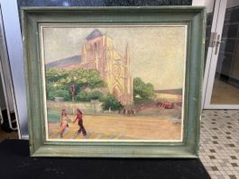 GENÈVE HUILE SUR TOILE SIGNÉE JACOUTY
