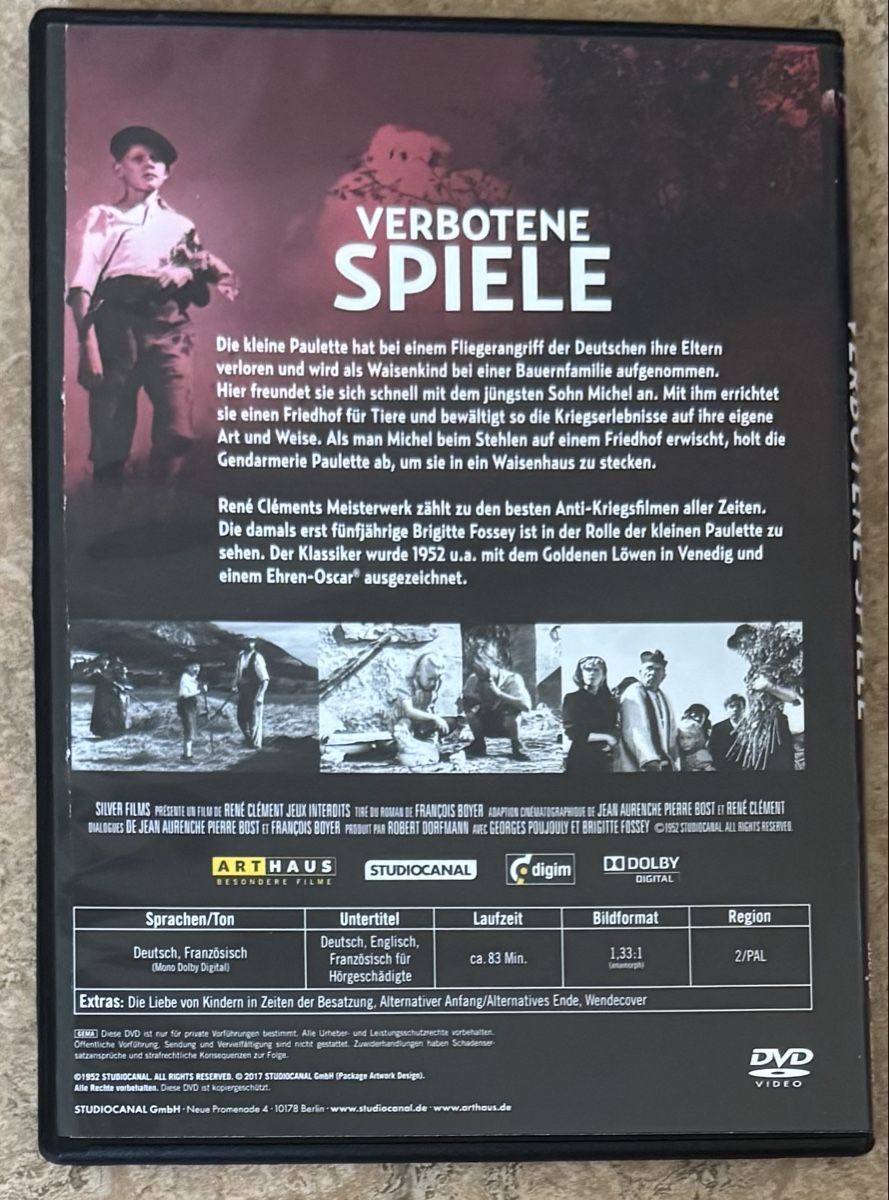Tutti i DVDs: VERBOTENE SPIELE – Nuovo (secondo la descrizione) da Dietikon venduto da AndreaSch01 1