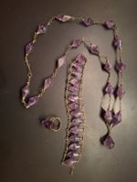 Amethyst Schmuckset, Vintage Halskette, Armband & Ring!