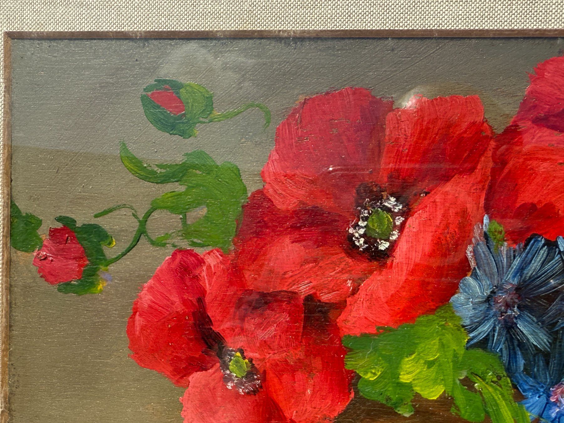 Dipinti: Handgemaltes Gemälde mit einer Blumenvase 48x40cm – Usato da Vacallo venduto da cri_229f 3