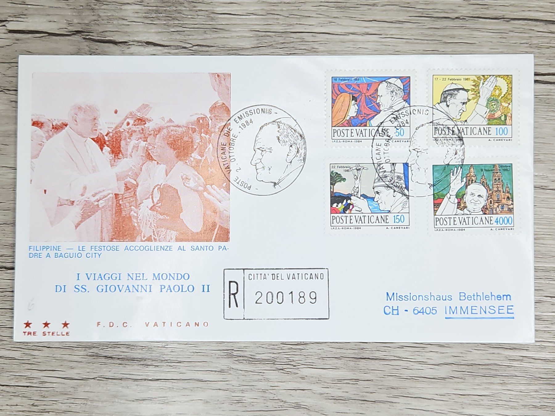 Tutti i francobolli: CL05 Enveloppe + Timbre Poste Vaticane 1984 – Usato da Cousset venduto da Patrick_Collections