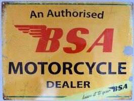 Rusty Blechschild-BSA MOTORCYCLE DEALER - 30 x 40 cm