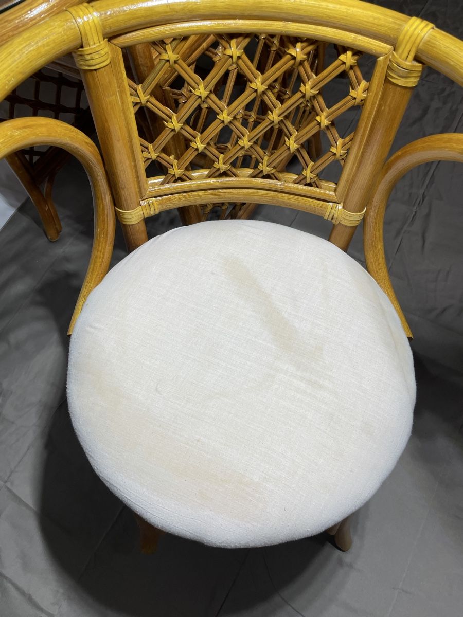 Set di tavolo e panche: Vintage Superbe Ensemble rotin et bambou – Usato da Genève venduto da monica24 4