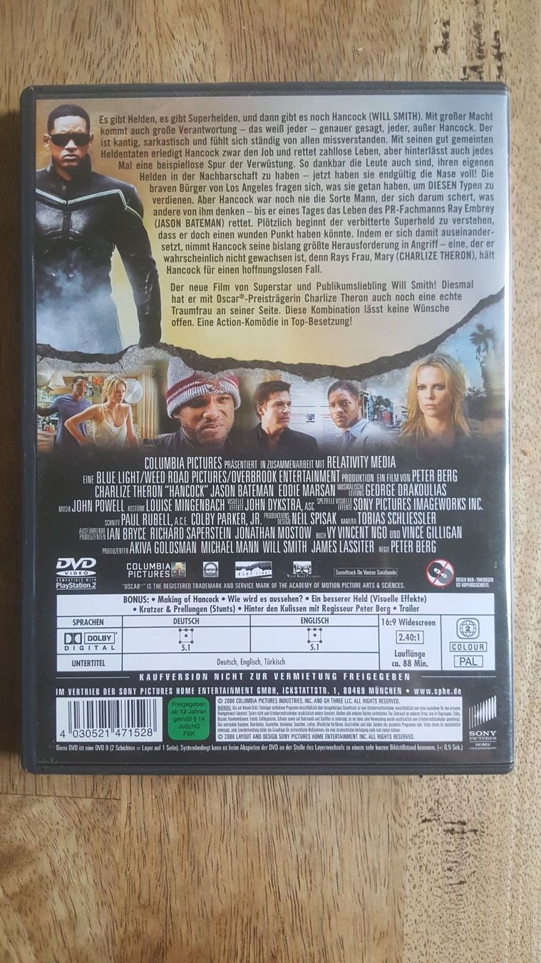 Tutti i DVDs: DVD Hancock Will Smith Charlize Theron – Usato da Dierikon venduto da sanpaplo 1