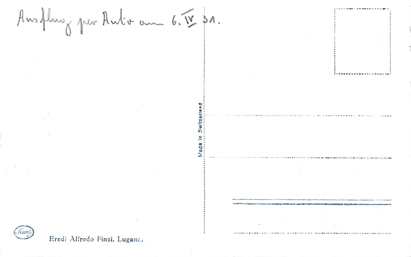 Cartoline postali: Tesserete,  1931 – Usato da Flums venduto da Guscha1 1