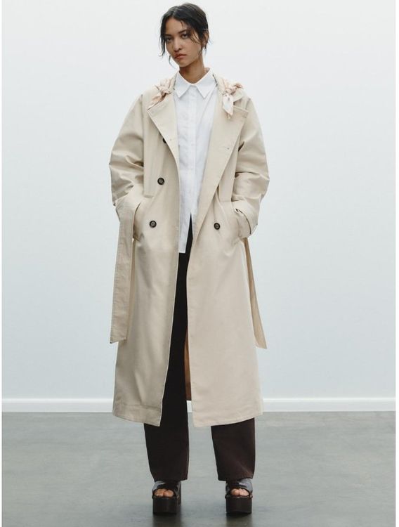 Zara Mäntel: ✨ZARA Trend Trenchcoat Halstuch Beige,  Gr.M NEU Fr.139.00✨ – Neu und originalverpackt aus Rotkreuz von beltraum