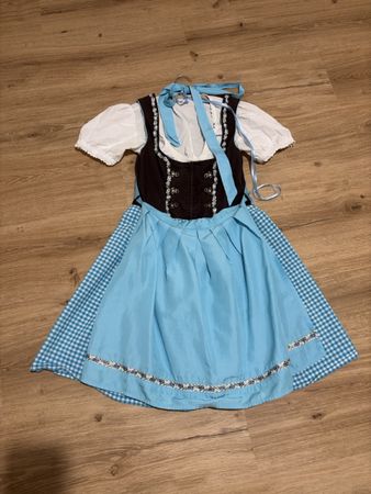 Dirndl Stockerpoint blau braun weiss Grösse 36/38