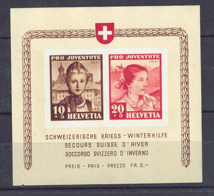 Alle Briefmarken: 1941 Pro Juventute Sonderblock / postfrisch** – Neu (gemäss Beschreibung) aus Lupfig von lubor