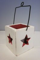 Windlicht Shabby Chic mit Stern Handarbeit