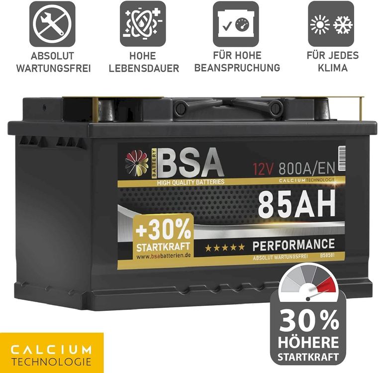 BSA Autobatterie 85Ah 12V