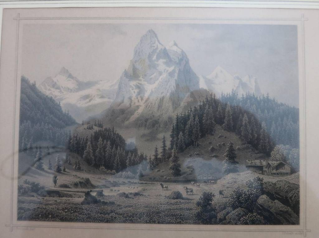 Incisioni: Lithographie, Stich der Grindelalp – Usato da Allschwil venduto da JosefK04