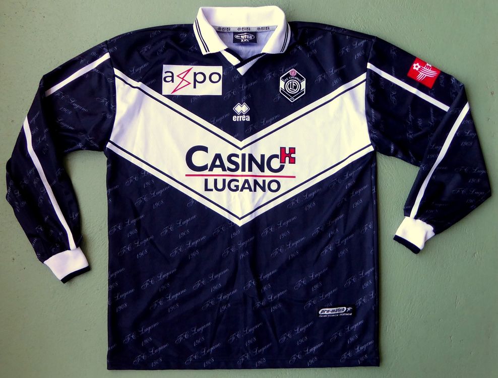 MAILLOT PORTÉ F.C LORIENT Bretagne Errea match worn shirt vintage manches longue EUR 53,22 - FR