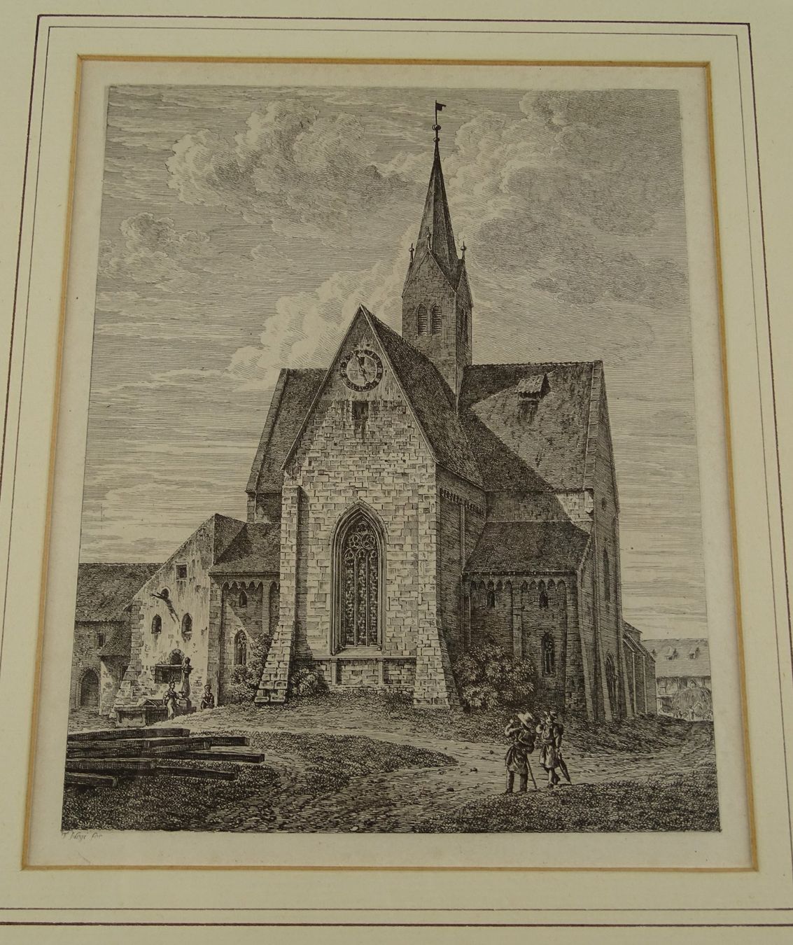 Incisioni: KAPPEL, KLOSTERKIRCHE, KUPFERSTICH 1830 – Usato da Grüningen venduto da Kartensammler 1