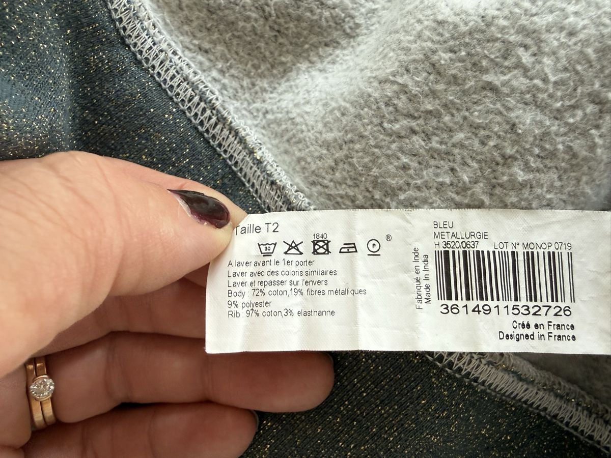 Maglioni & Felpe: Sweatshirt gris brillant "bijoux" Monoprix T2  – Usato da Zürich venduto da Irassa 4
