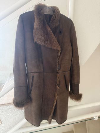 Damen Lammfellmantel Gr.38 braun, kuschelig, warm und weich