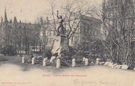 Zürich   ZH  -   Alpenquai  /  Turner-Statue     um 1905
