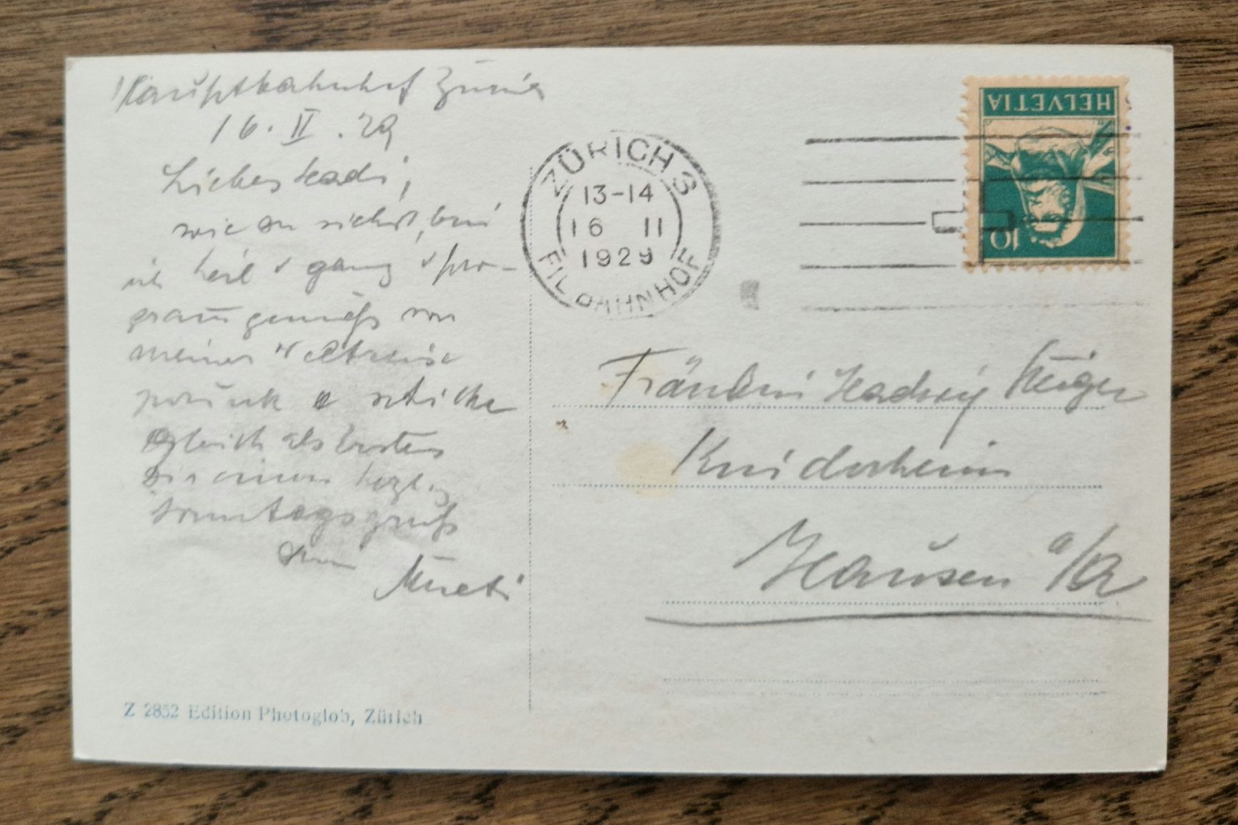 Cartoline postali: Burgdorf Schloss 1929 – Usato da Ebikon venduto da Donar50 1