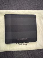 Original Burberry Portemonnaie Leder Karo Schwarz
