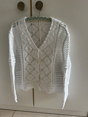 Neue weisse und sommerliche Strickjacke Gr.M