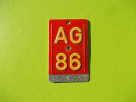 Velonummer / Fahrradnummer AG 86 ... zum 40. Geburtstag !