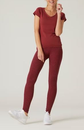 Leggings Damen Slim - bordeaux - Gr. L / W33 L31