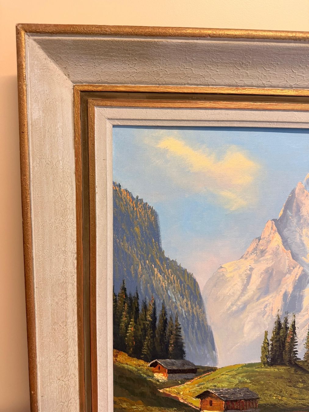Gemälde: Ölgemälde "Grächenseeli im Wallis mit Weisshorn" A. Pinella – Gebraucht aus Staufen von niv_97dc 4