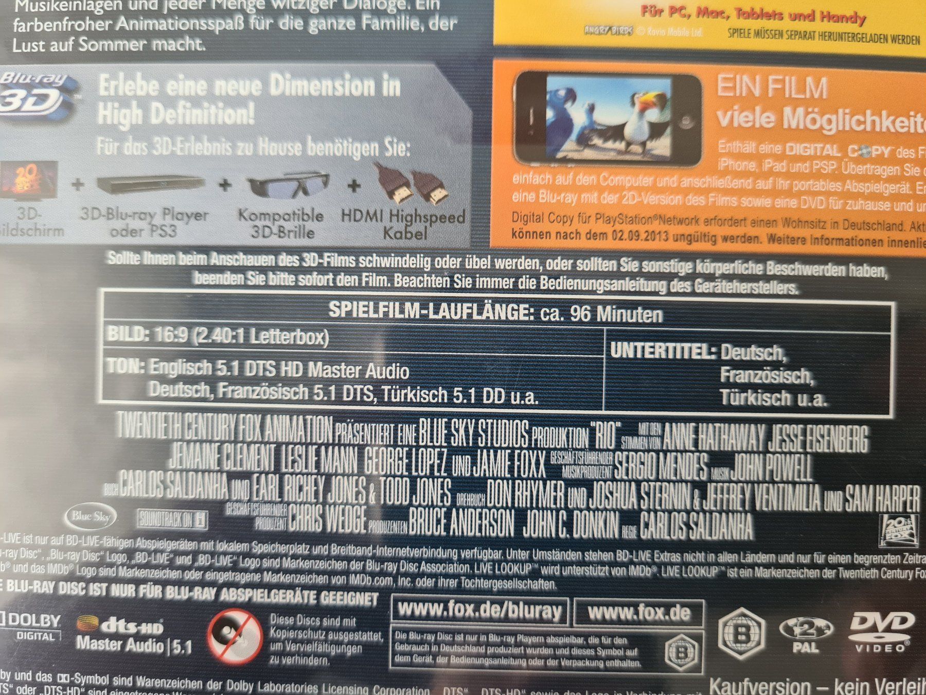 Alle DVDs: Rio 3D - (3 Disk) - Blu-ray – Gebraucht aus Carouge GE von Franllo 2
