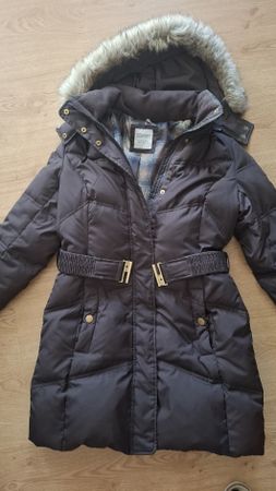 Damen Wintermantel Esprit braun mit Kapuze Grösse 38
