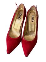 ☕️🍽️🍾🥂.. D&G Pumps, Gr. 38, Rot, Echtleder, Wildleder,