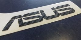 4x ASUS Logo Aufkleber Carbon 70 x 15 mm