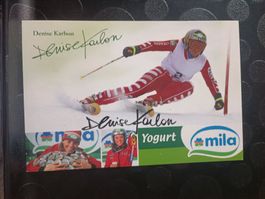 Denise Karbon - Ski - handsignierte alte Karte