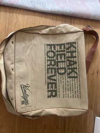 Vintage Gürtel Tasche  Khaki Field Forever Canvas Leder 