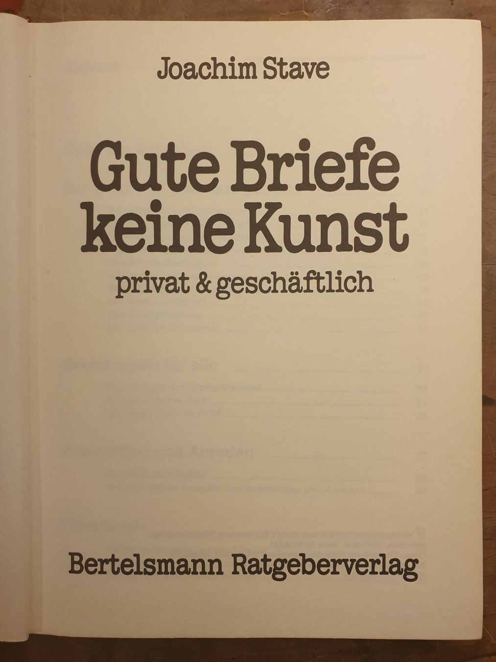 Libri: Gute Briefe keine Kunst - Joachim Stave - Bertelsmann – Usato da Zürich venduto da loosebone 2