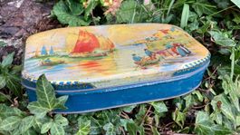 Boite Blechdose bateau Segelboot ancien antik