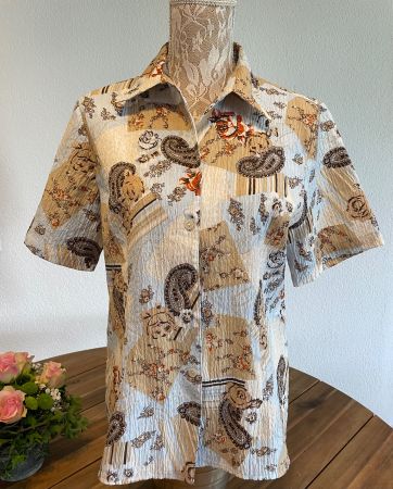 gr M Vintage Paisley bluse damen 200 retro