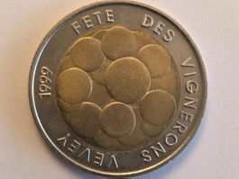 pièce de Frs 5 commémorative Fête des vignerons de 1999