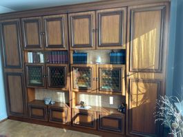 Schrankbett, Wandschrank- Doppelbett, Nussbaum
