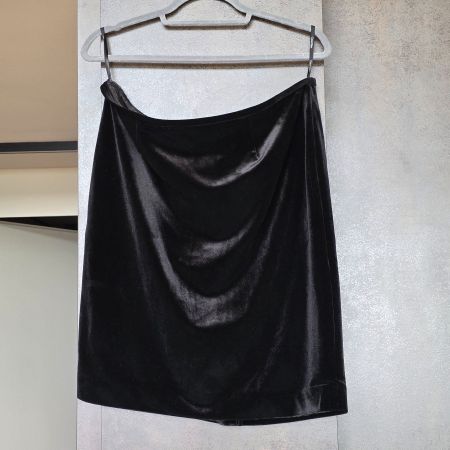 🐸 CALVIN KLEIN SAMT ROCK JUPE Gr 14 (46) SCHWARZ NEU