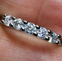 Bague argent avec diamants de moissanite de 0,5 ct GRA