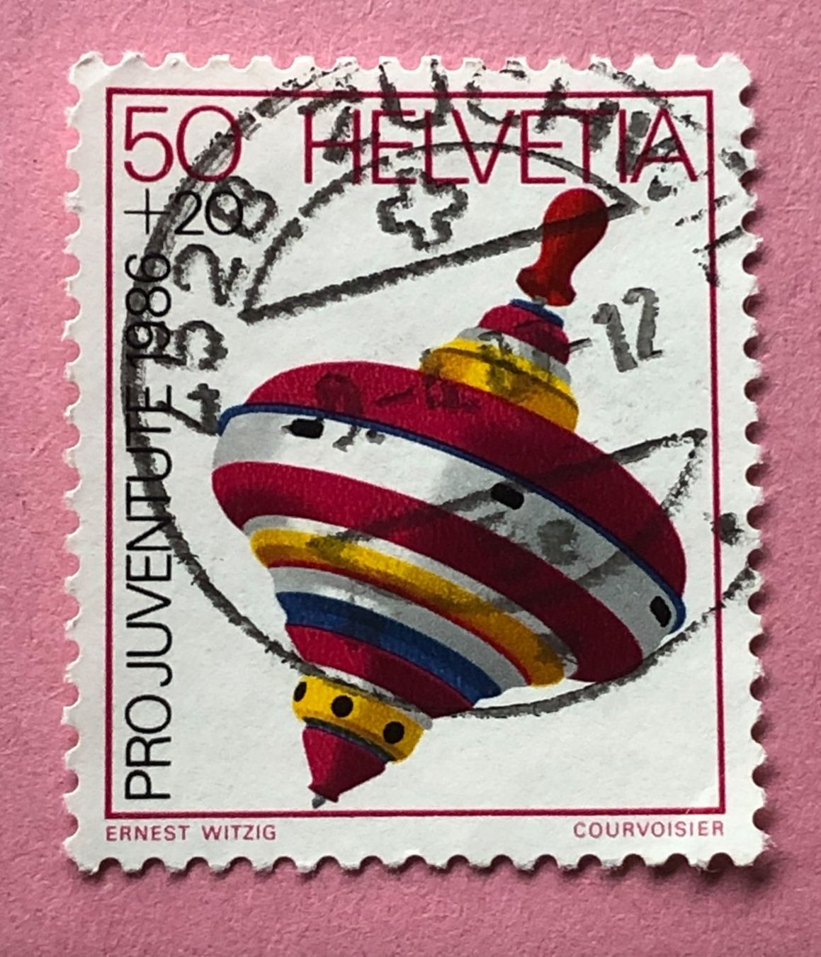 Alle Briefmarken: Nr.J 299 Kreisel Pro Juventute GESTEMPELT    – Gebraucht aus Aarau von Billa007