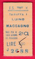 KARTON BILLETT, LUINO - MACCAGNO, 2.KLASSE, EINFACH
