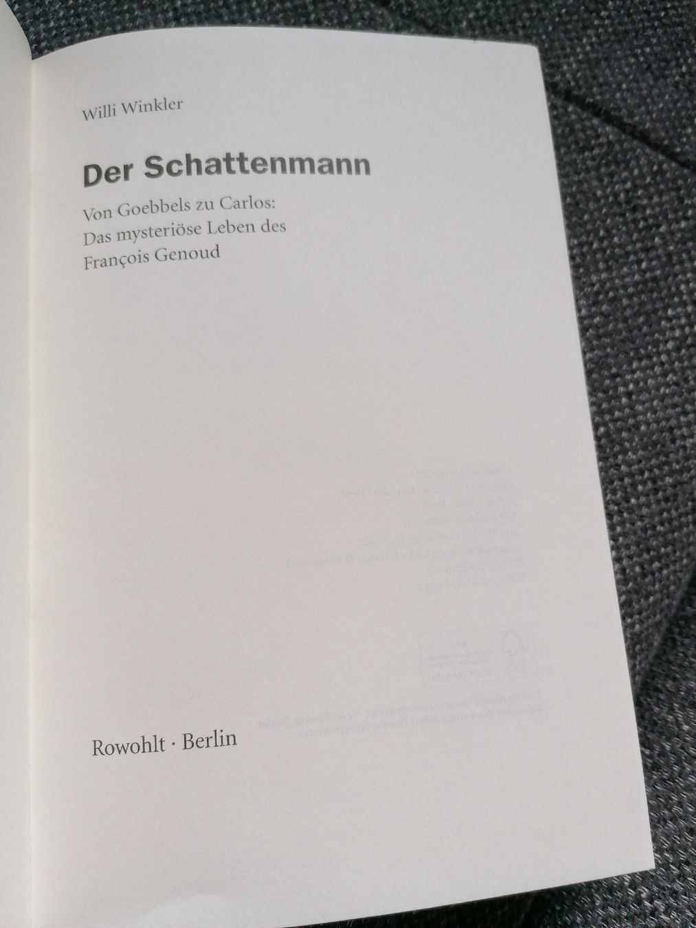 Libri: Buch Der Schattenmann von Willi Winkler – Usato da Büttikon AG venduto da Amineah 1