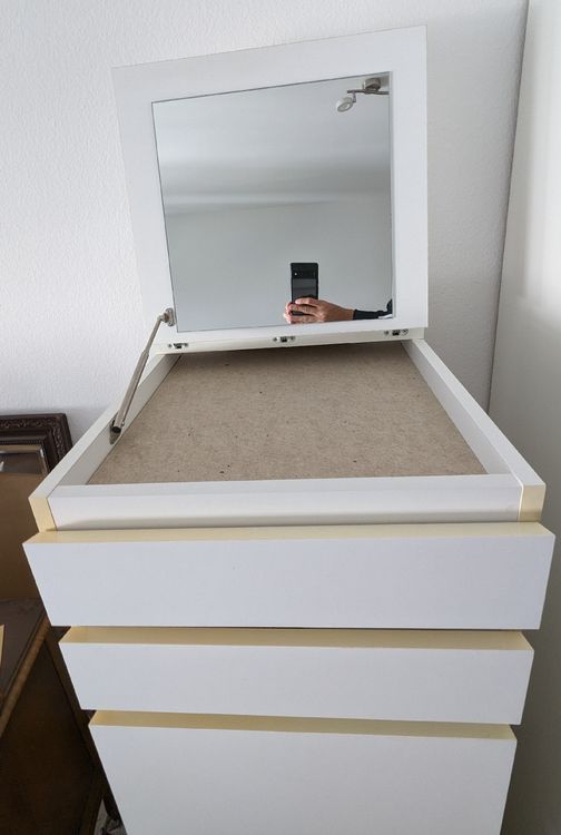 Ikea Malm Kommode Mit 6 Schubladen, Weiss/Spiegelglas 40x123 | Kaufen ...