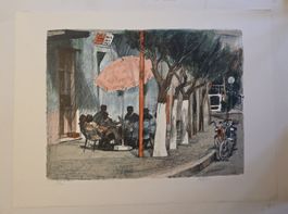 Rolf Gfeller Orig.Farblitografie handsig.  Nr. 76x57cm